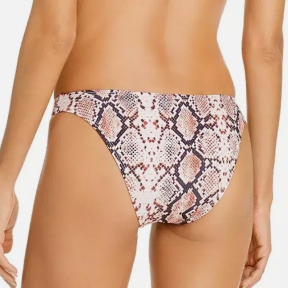 Aqua Bloomingdales Python Scoop Bikini Bottom, L - Picture 2 of 6